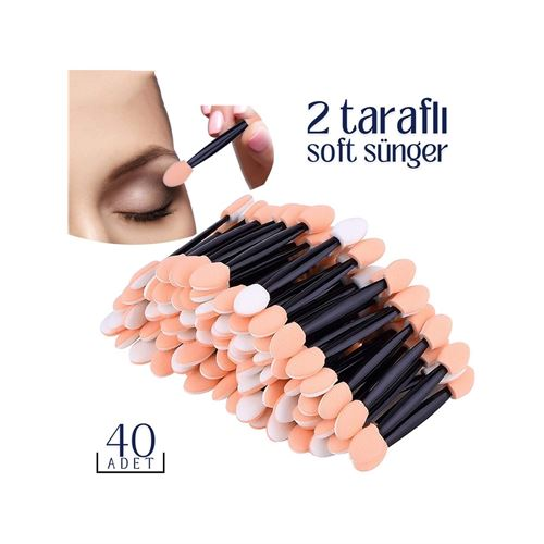Göz Farı Süngeri 40’lı Paket – Çift Uçlu, Profesyonel Makyaj Aplikatörü 