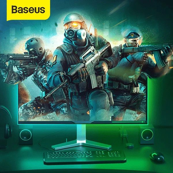 BASEUS Game Light RGB 5050 Esnek Oyuncu Pc LED Şerit Işık 5W1,5 m-(1903)