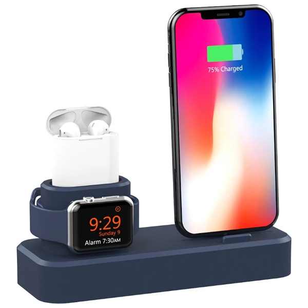 Ally 3in1 Charging Base İPhone+ İwatch+ İPods Silikon Şarj Standı-(5775) 2
