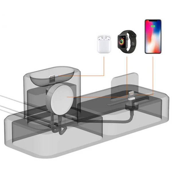 Ally 3in1 Charging Base İPhone+ İwatch+ İPods Silikon Şarj Standı-(5775) 5