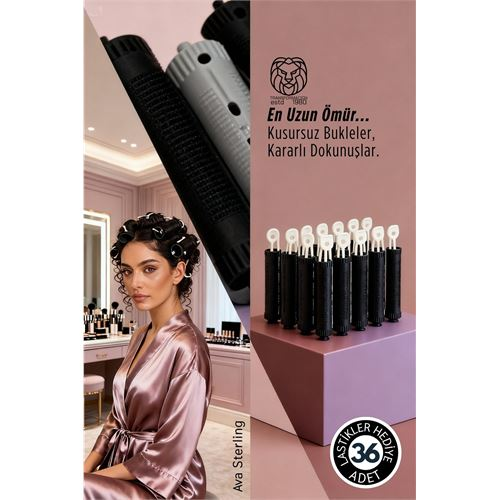 Saç Bigudisi - 36'lı Saç Bukle Şekillendirme Seti - Lastikli - Ömürlük Şekillendirme 