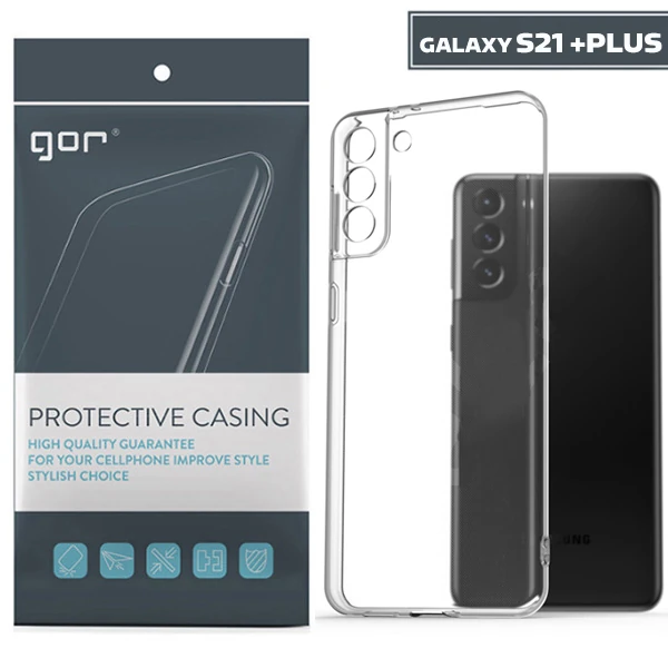 GOR Samsung Galaxy S21+ Plus Kılıf Kamera Korumalı Şeffaf Silikon Kılıf-(1903)
