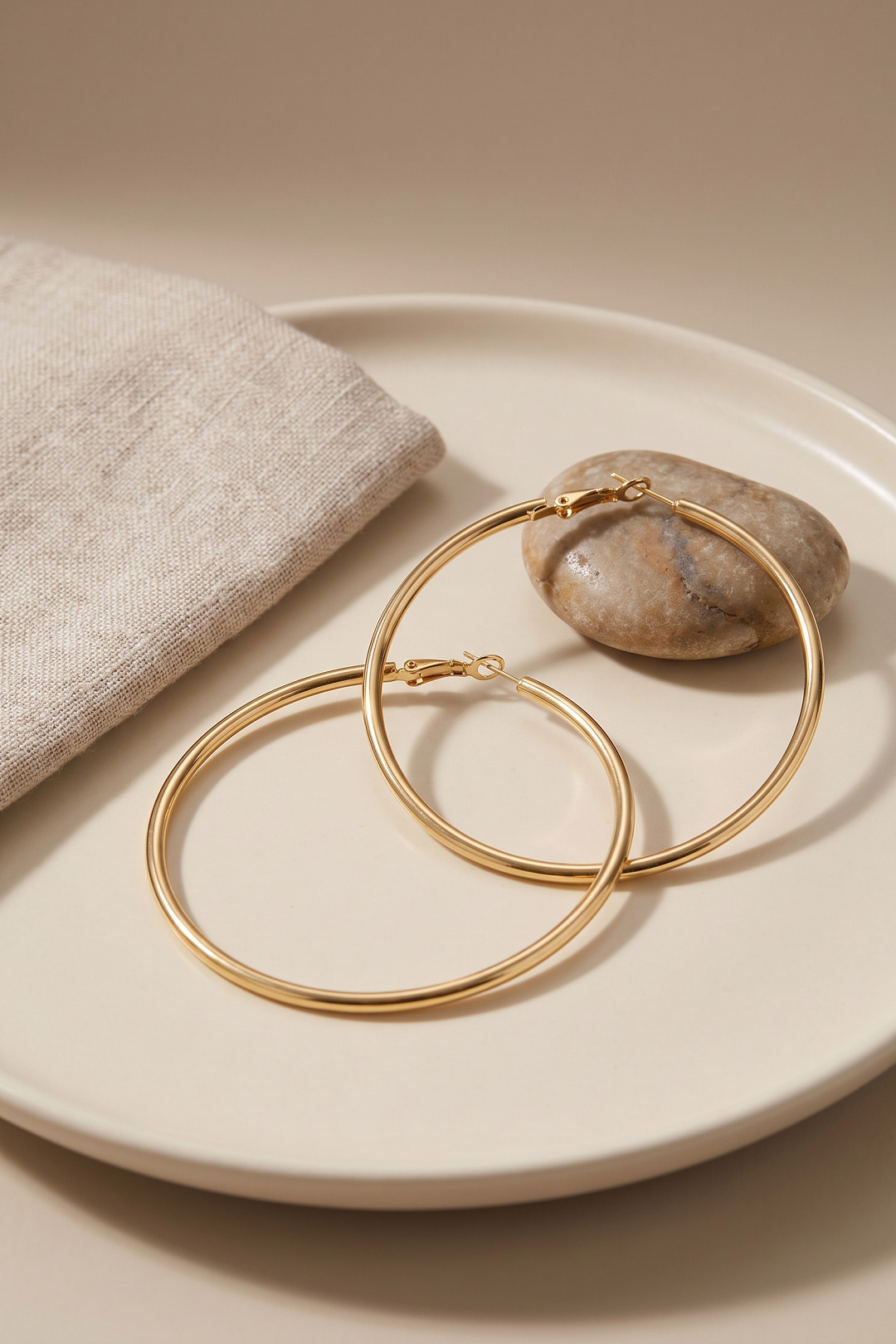 316L Çelik Gold Renk 56 mm Halka Küpe 5886