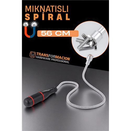 HSNET Esnek Manyetik Toplama Aracı - Mıknatıslı Spiralli Çubuk Metal Vida Civata Somun Arama Çubuğu 