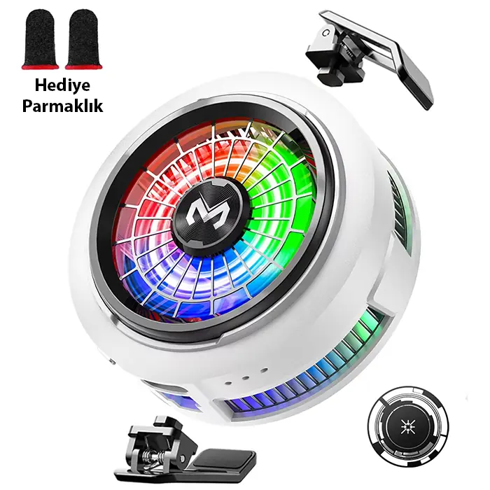 Memo CX20 iOS Android Soğutucu 20W Manyetik RGB Telefon Soğutucu –Anında Hızlı SoğutmaSessiz Fan Soğutma-(5775)