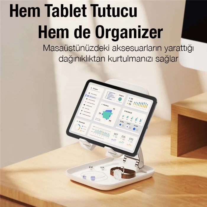 Baseus Seashell Ayarlanabilir Yükseklik Katlanabilir Tablet Standı-(5775) 5
