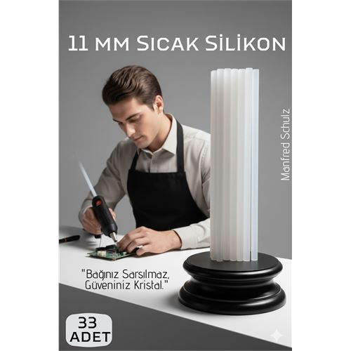 33'lü Set: 11mm Kalın Ultra-Şeffaf Profesyonel Sıcak Silikon – Kristal Berraklığında Güçlü Yapışkan 