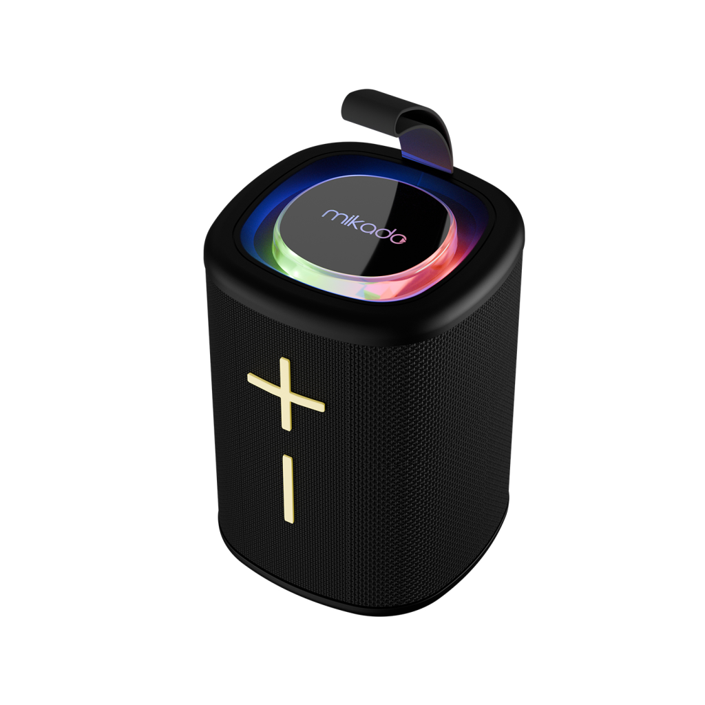 MIKADO MD-26BT 6W Taşınabilir USB/AUX/BT/TF RGB Işıklı 1200mAh IPX66 Su Geçirmez Bluetooth Speaker (Siyah)(1923) 5