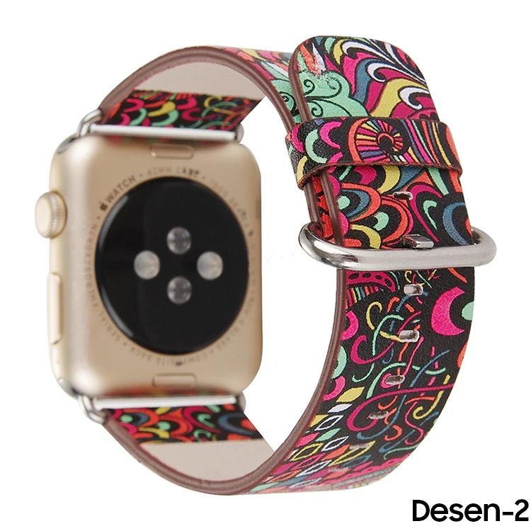 Ally Apple Watch 7-8 45mm 6-5-4 44mm Watch Ultra 49mm Döngü Desenli Pu Deri Kordon Kayış 3-2-1 42mm-(1903)