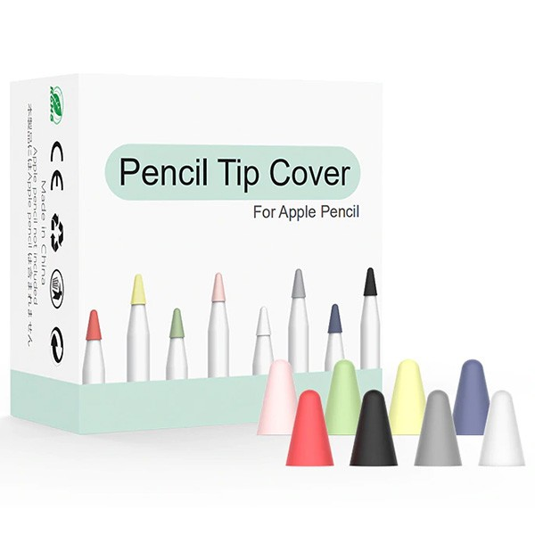 Ally Apple Pencil İçin 8 Karışık Renk Sessiz Silikon Uç-(1903)