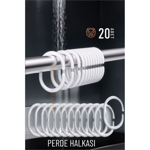 Banyo Perde Halkası 20'li Set – Dayanıklı, Kolay Takılan, Şık Tasarım 