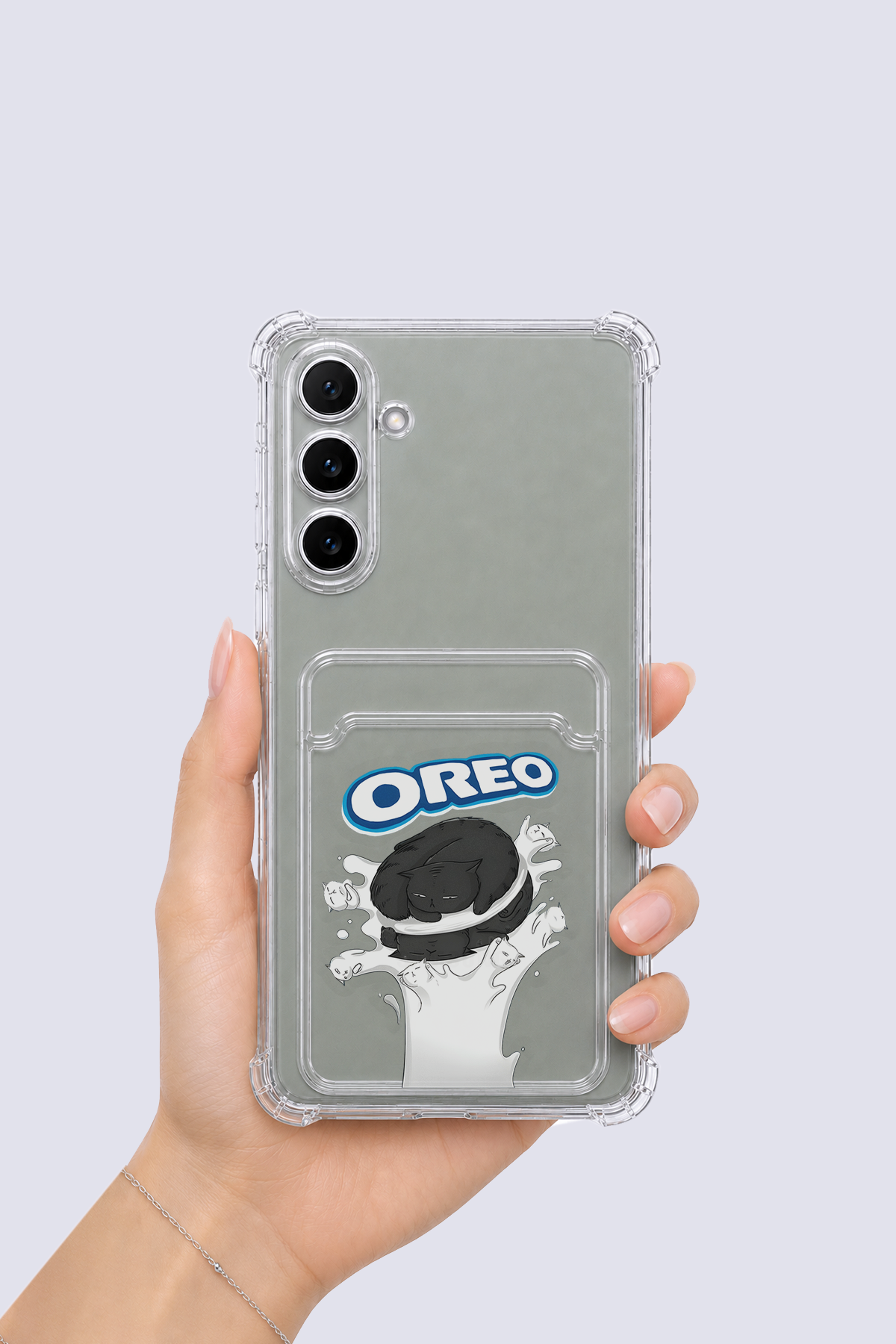 Samsung Galaxy A16 Kartlıklı OREO Desenli Kılıf