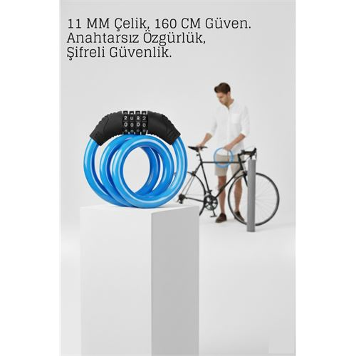 Şifreli Bisiklet Kilidi Scooter Motosiklet Kilidi - Anahtarsız Güvenlik Çelik Kablo 