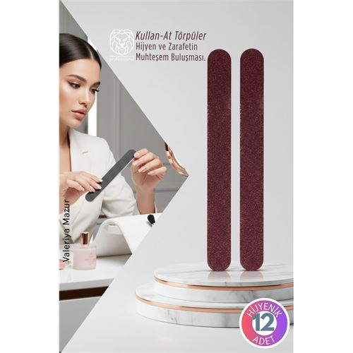 12’li Hijyenik Kullan-At Çift Taraflı Törpü Seti Solingen Professional 