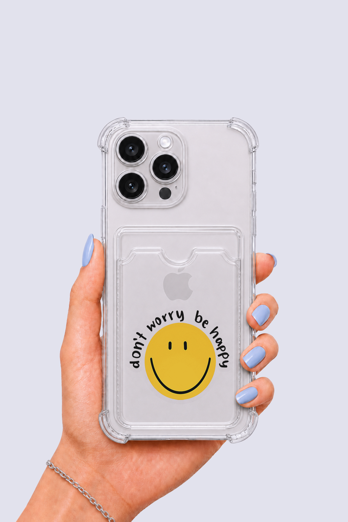 iPhone 14 Pro Max Kartlıklı Gülücük Desenli Kılıf