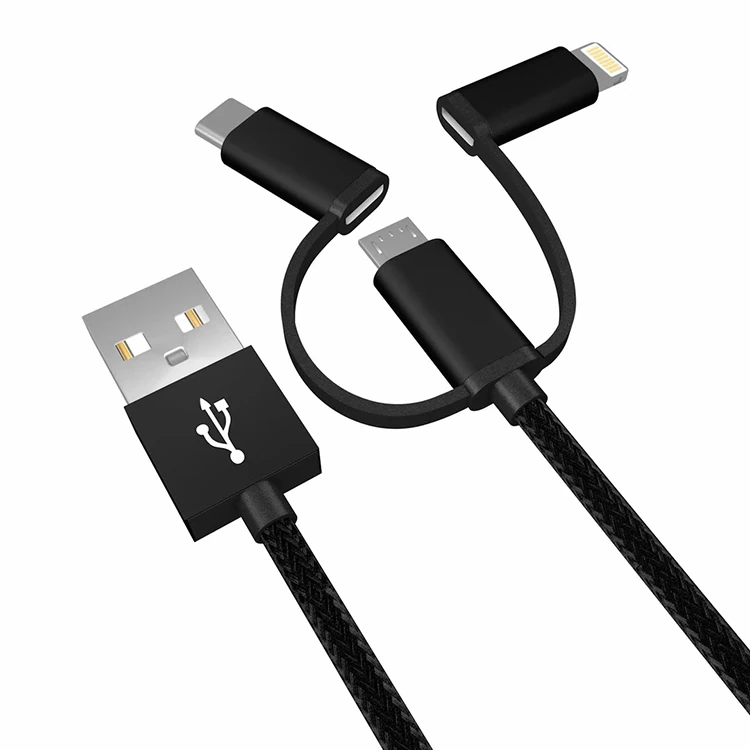 Ally 3in1 2.4a Type-C Micro Usb İphone 5,6,7,8 Halat Usb Kablo-(1903)