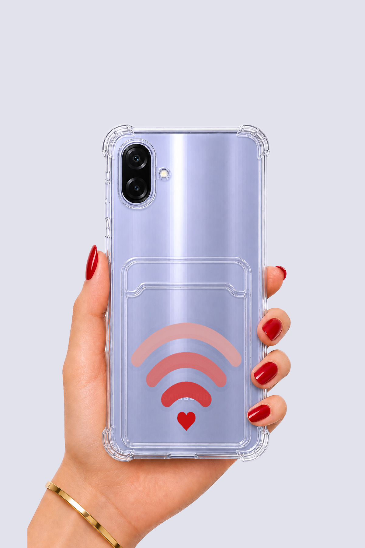 Samsung Galaxy A07 Kartlıklı Aşk Sinyali Desenli Kılıf