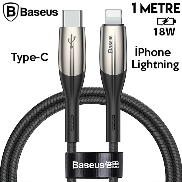 Baseus Horizontal USB Type-C PD18W iPhone 14-13-12-11  Hızlı Şarj Kablo 1Metre-(1903)
