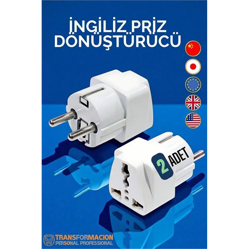 HSNET İngiliz ve Amerikan Fişi Dönüştürücü - Priz Dönüştürücü 2 ADET 