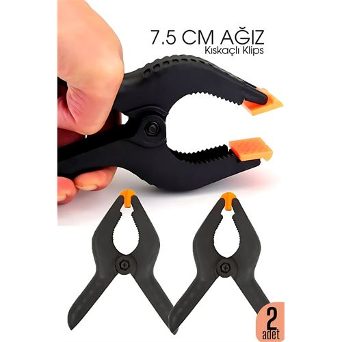 Kıskaç Klips Yaylı Işken ce Plastik Kelepçe Güçlü Mafsallı Çene 6 inç 7,5 cm ağız 