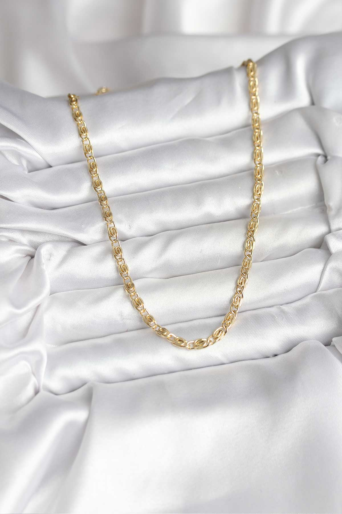 14K Gold Renk Kaplama Zincir Model CM Kadın Kolye 5886