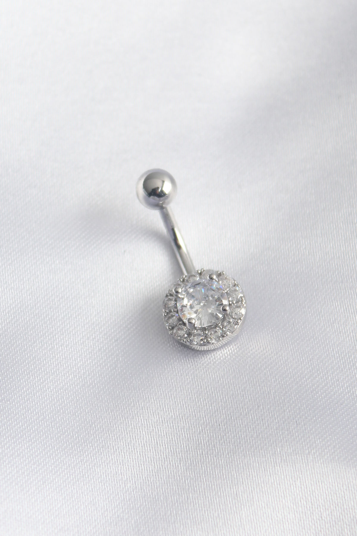316L Cerrahi Çelik Zirkon Taşlı Kadın Göbek Piercing 5886
