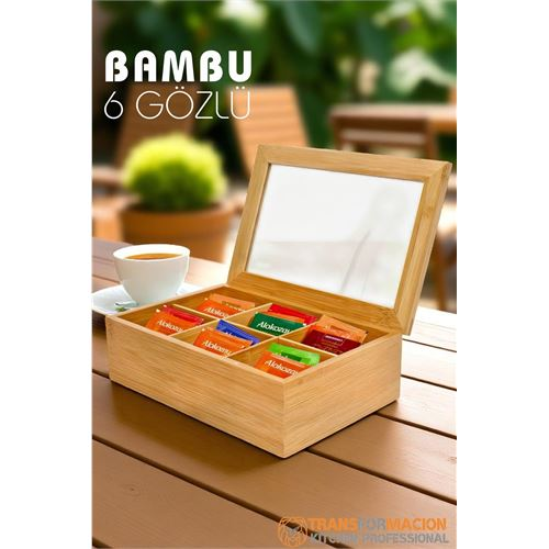 HSNET Poşet Çay Kutusu Ahşap Sallama Çay Organizer Kahve Şeker Aksesuar Kutusu 