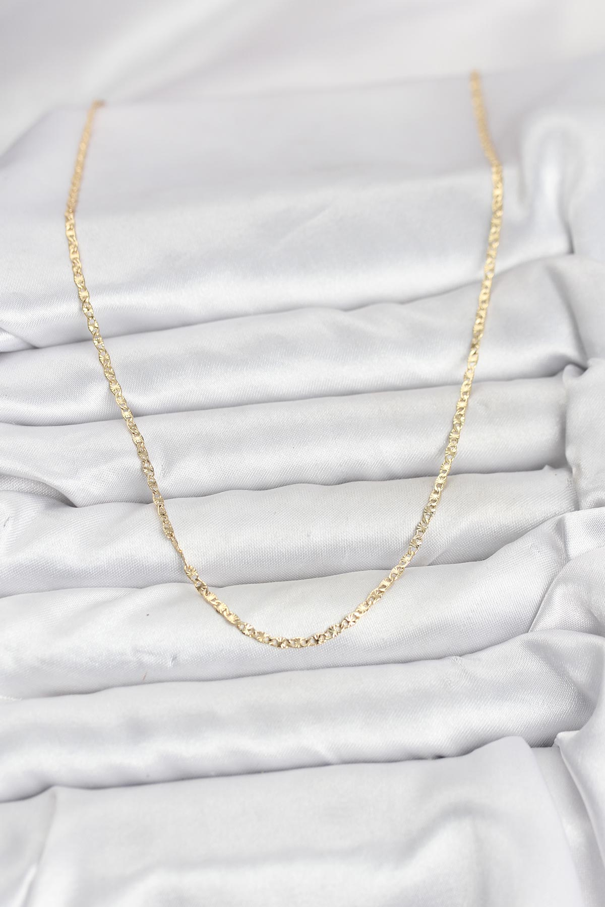 CM 14K Gold Renk Pirinç Lazer Model 60 cm Kadın Kolye 5886