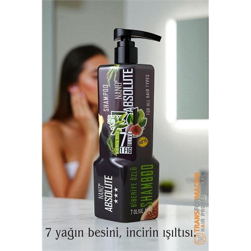 HSNET Profesyonel Nano Absolute Şampuan – 7 Zeytinyağı & İncir Özlü, 1000 ml 
