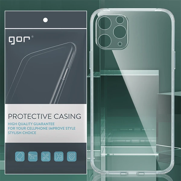 GOR İPhone 11 Pro Max 6.5 inch Kamera Korumalı Şeffaf Silikon Kılıf-(1903)