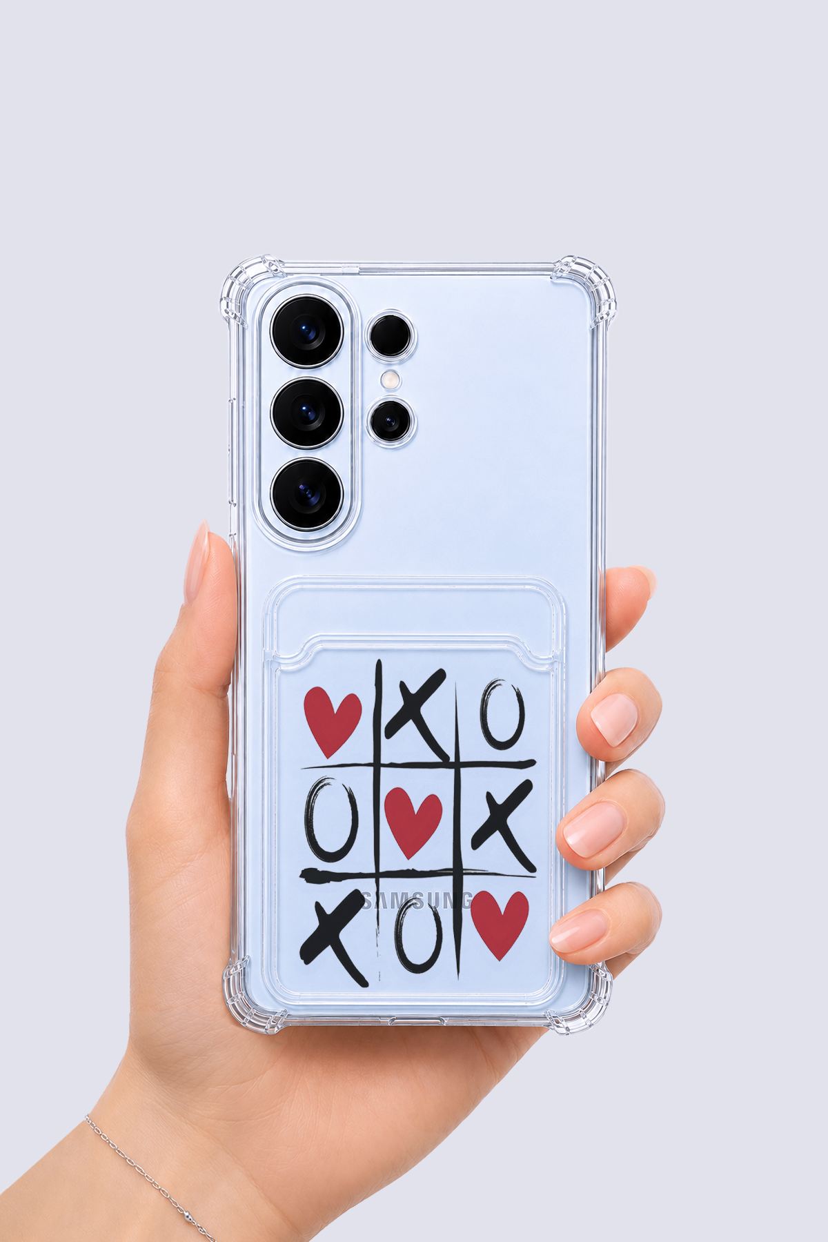 Samsung Galaxy S26 Ultra Kartlıklı XoXO Desenli Kılıf