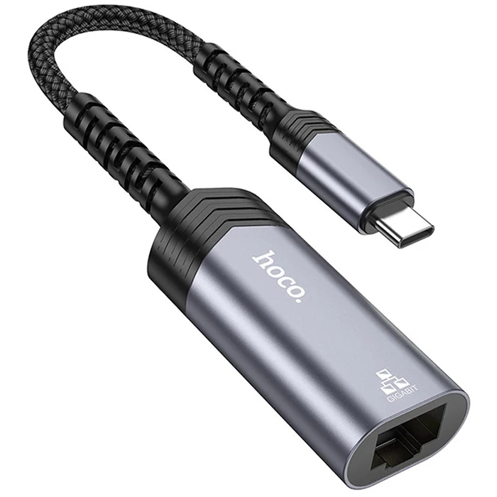 Hoco UA26 Type-c OTG RJ45 İnternet Adaptörü Dönüştürücü 1000 Mbps-(1903)