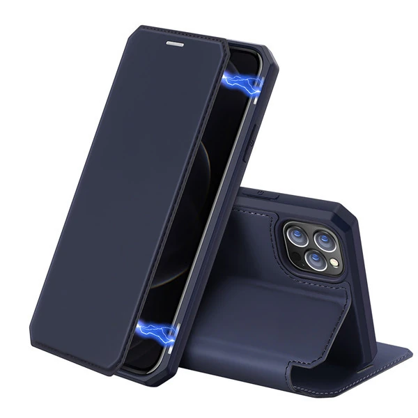 DUX DUCİS iPhone 12 Pro Max Kılıf Mıkantıslı Kapaklı Flip Cover Kılıf Skin X Series Flip Case-(5775)
