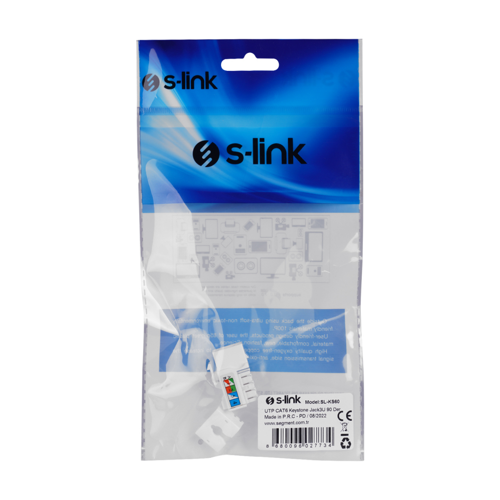S-LINK SL-KS60 UTP CAT6 Keystone Jack3U 90 Derece(1923) 4