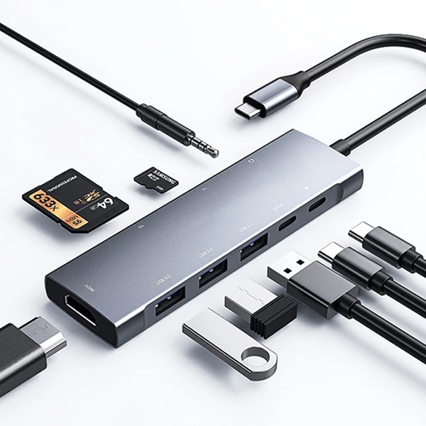 ALLY  9 İn1 Type C Hub 4k 30hz Hdmi Usb 3.0,Sd,PD Adaptör-(1903)