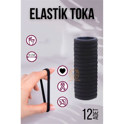 HSNET Elastik Toka 12 ADET SİYAH 