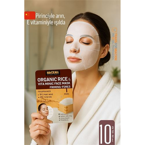HSNET Organik Pirinç & Vitamin E Yüz Maskesi – Gözenek Sıkılaştırıcı Nemlendirici 