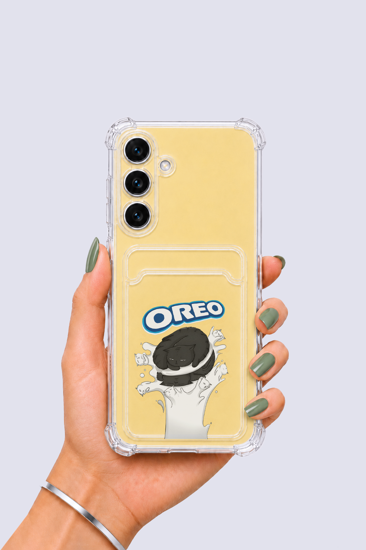 Samsung Galaxy S24 FE Kartlıklı OREO Desenli Kılıf