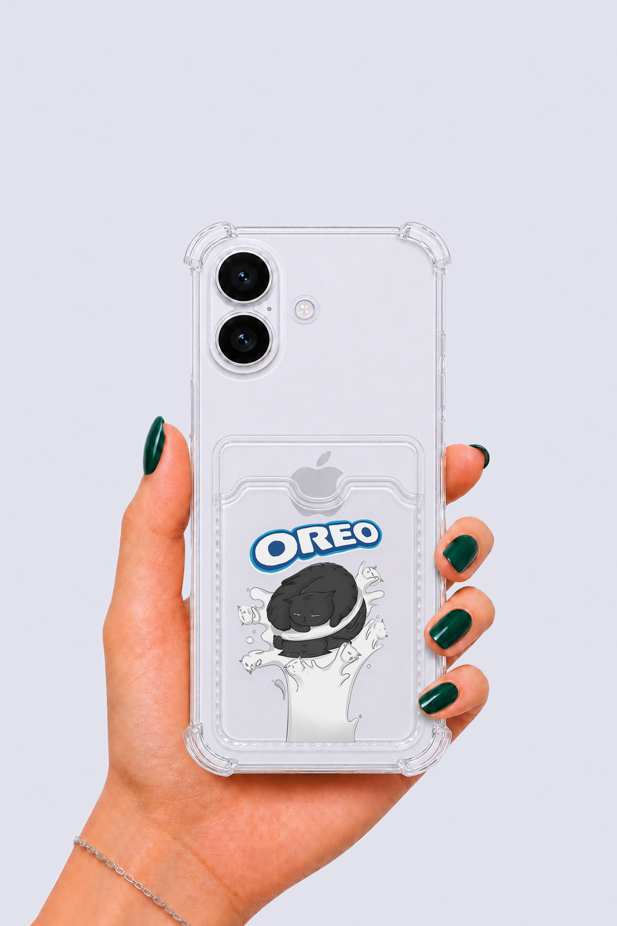 iPhone 17 Kartlıklı OREO Desenli Kılıf