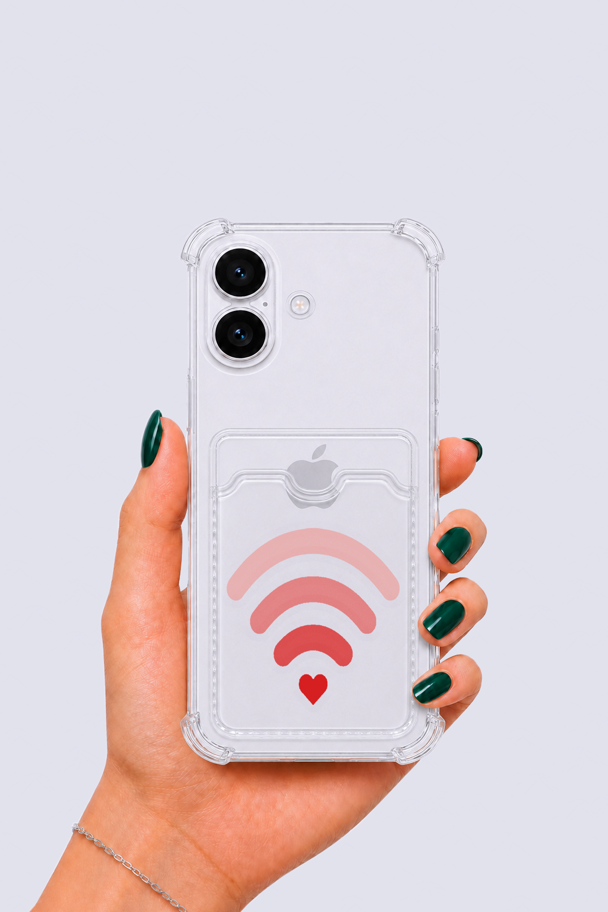 iPhone 17 Kartlıklı Aşk Sinyali Desenli Kılıf