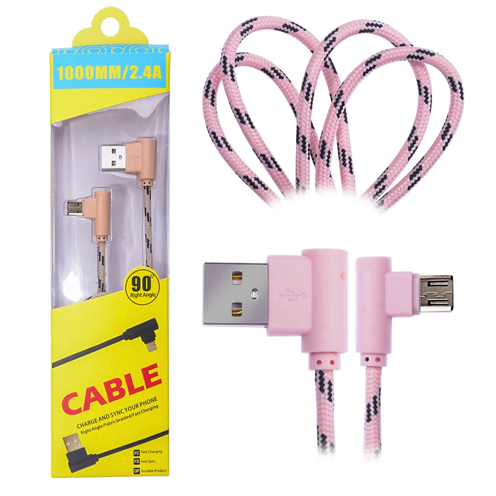 Ally Micro Usb Eğik Başlı Halat Usb Kablo 1metre-(1903)