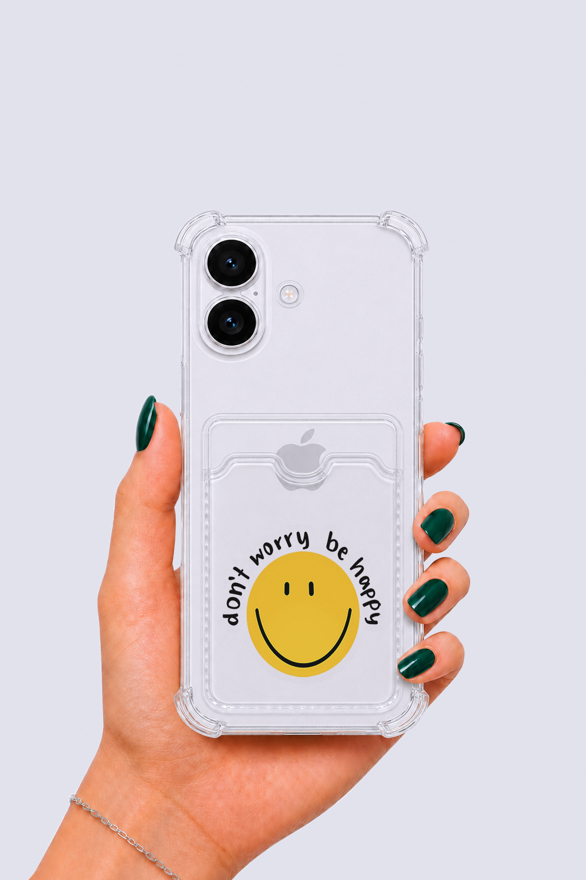 iPhone 16 Kartlıklı Gülücük Desenli Kılıf