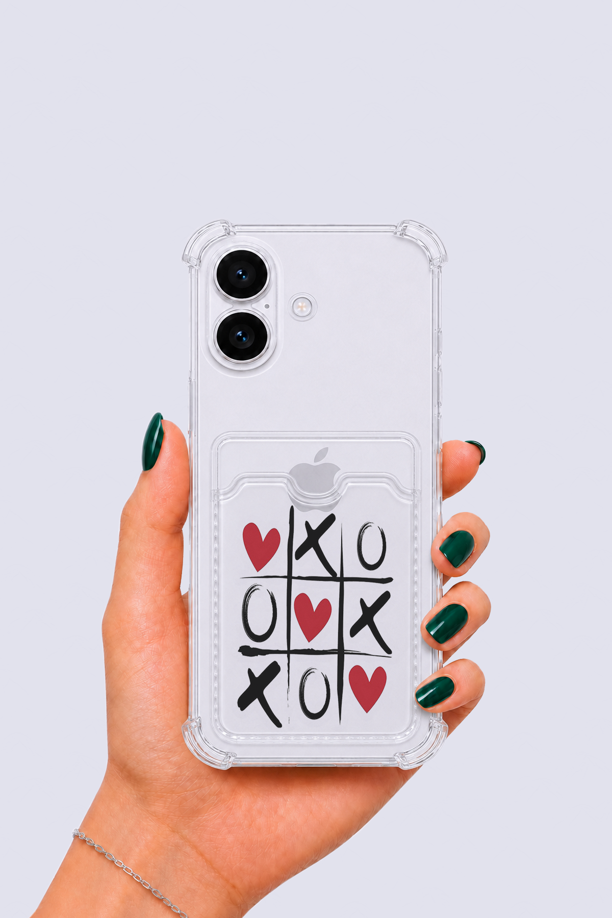 iPhone 17 Kartlıklı XoXO Desenli Kılıf