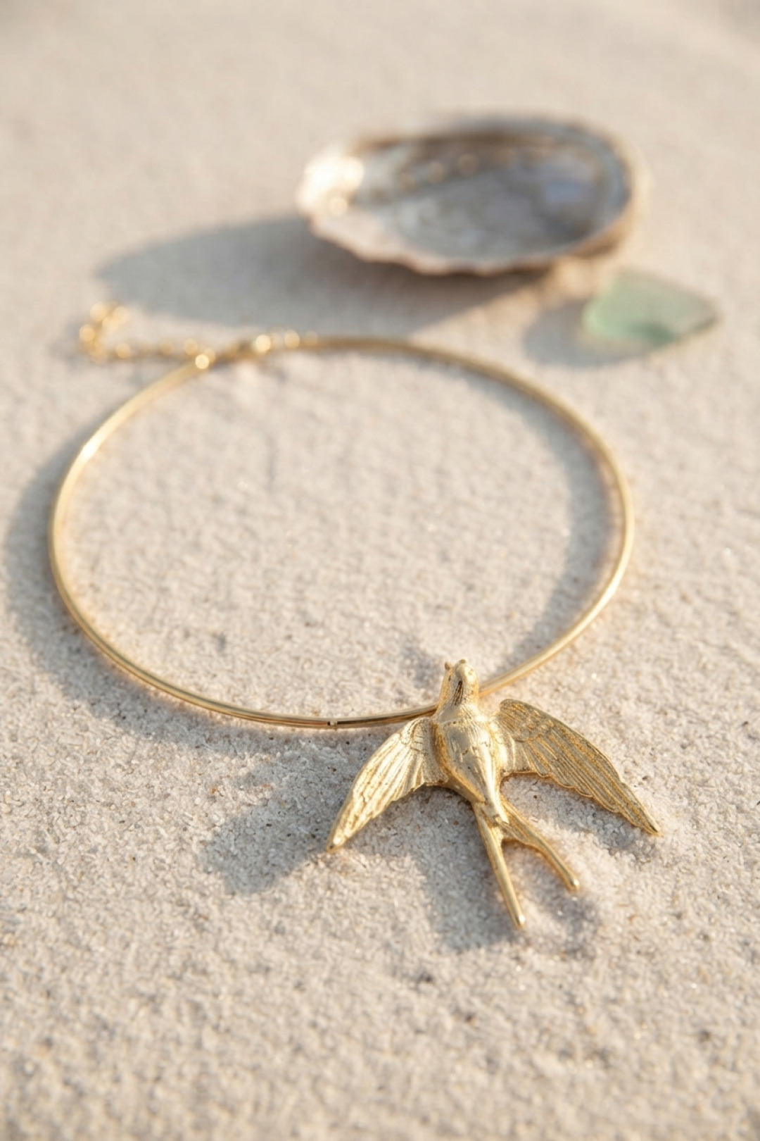 Kırlangıç Model Gold Renk Choker Kadın Kolye 5886