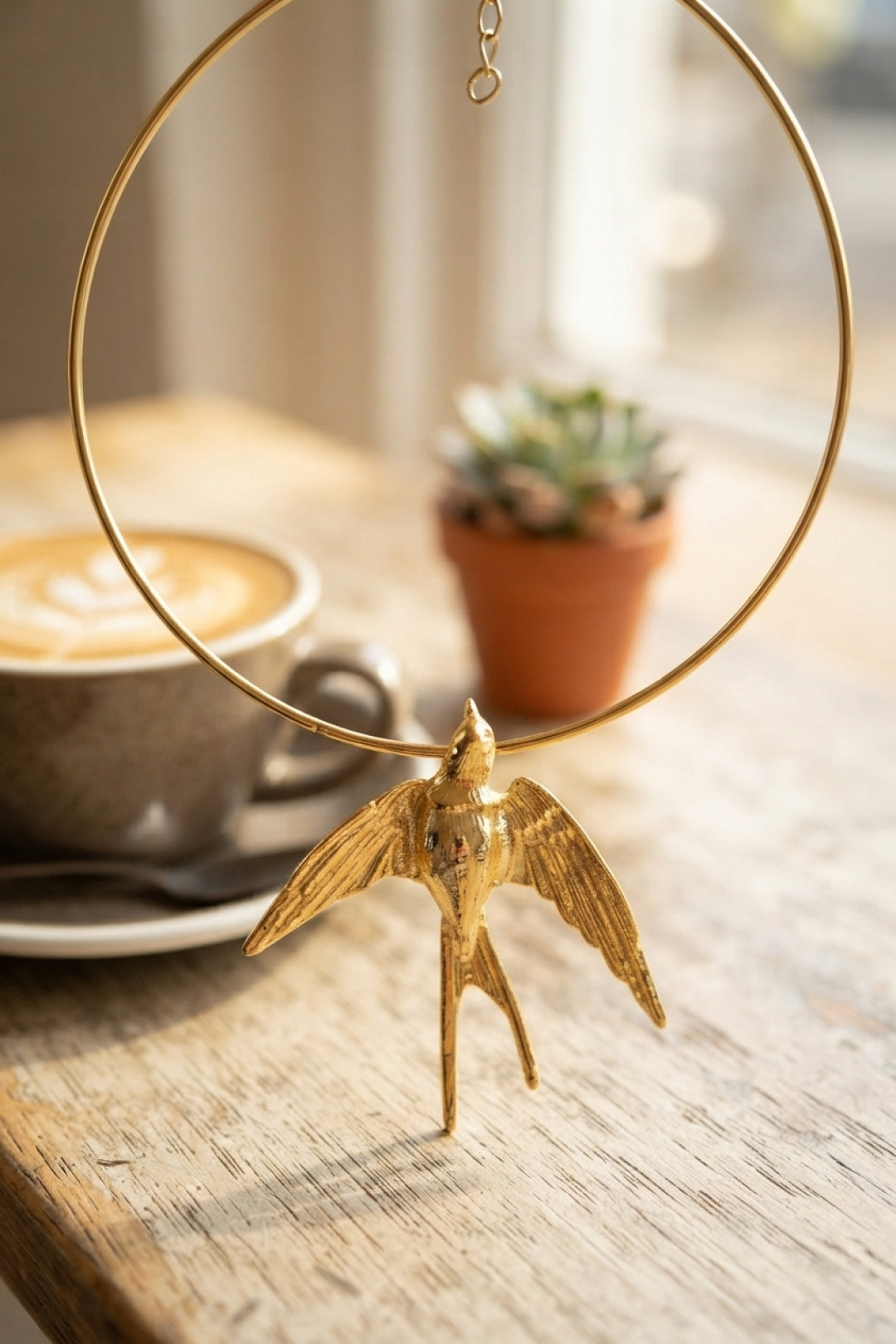 Kırlangıç Model Gold Renk Choker Kadın Kolye 5886