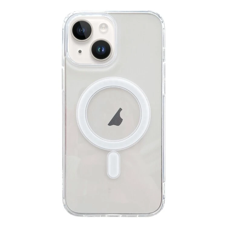ALLY iPhone 15 Plus Magsafe Uyumlu Manyetik Şeffaf Silikon Kılıf-(1903)