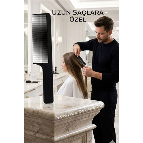 Profesyonel Antistatik Uzun Saç Kesim Tarağı – Isıya Dayanıklı ve Ergonomik 23 cm 