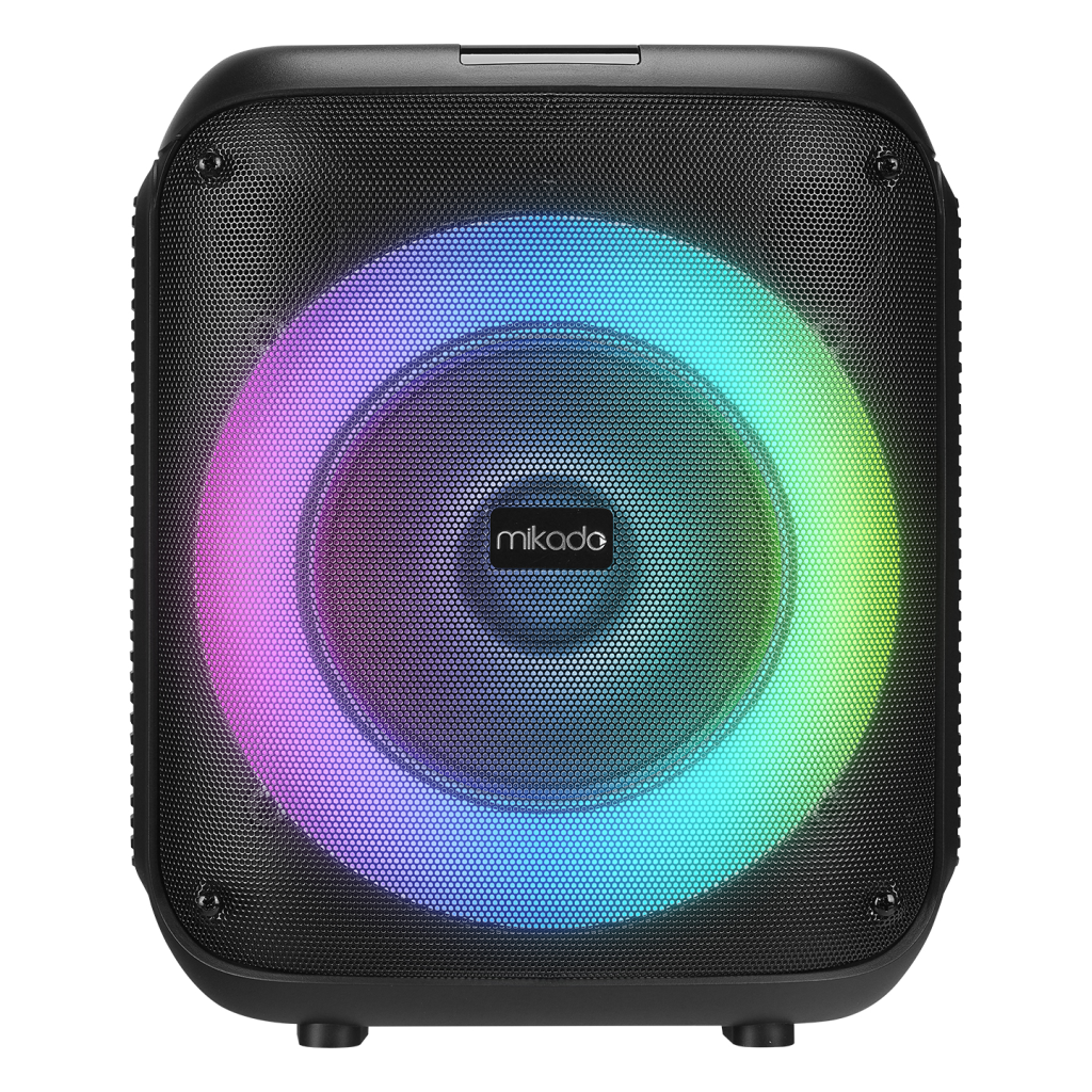 MIKADO MD-BT51 BOMBIX 60W Taşınabilir BT/USB/TF/TWS RGB Aydınlatma Dahil Batarya Toplantı Parti Açık Hava Speaker. Kablolu Mikrofon Hediyeli(1923) 2