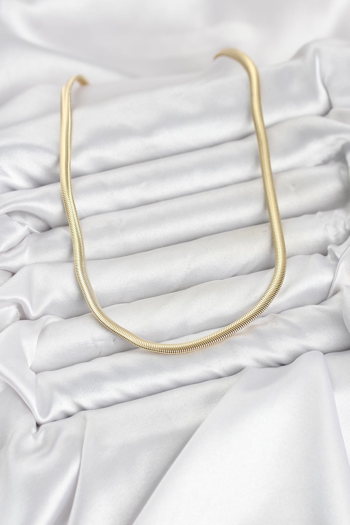 CM Yassı Yılan Zincir Model 60 cm Kadın Kolye 5886