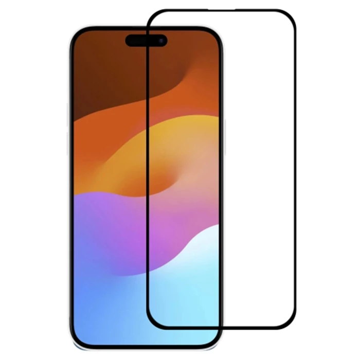 Ally iPhone 15 Pro Max Full Glue Tempered Kırılmaz Cam Ekran Koruyucu-(1903)